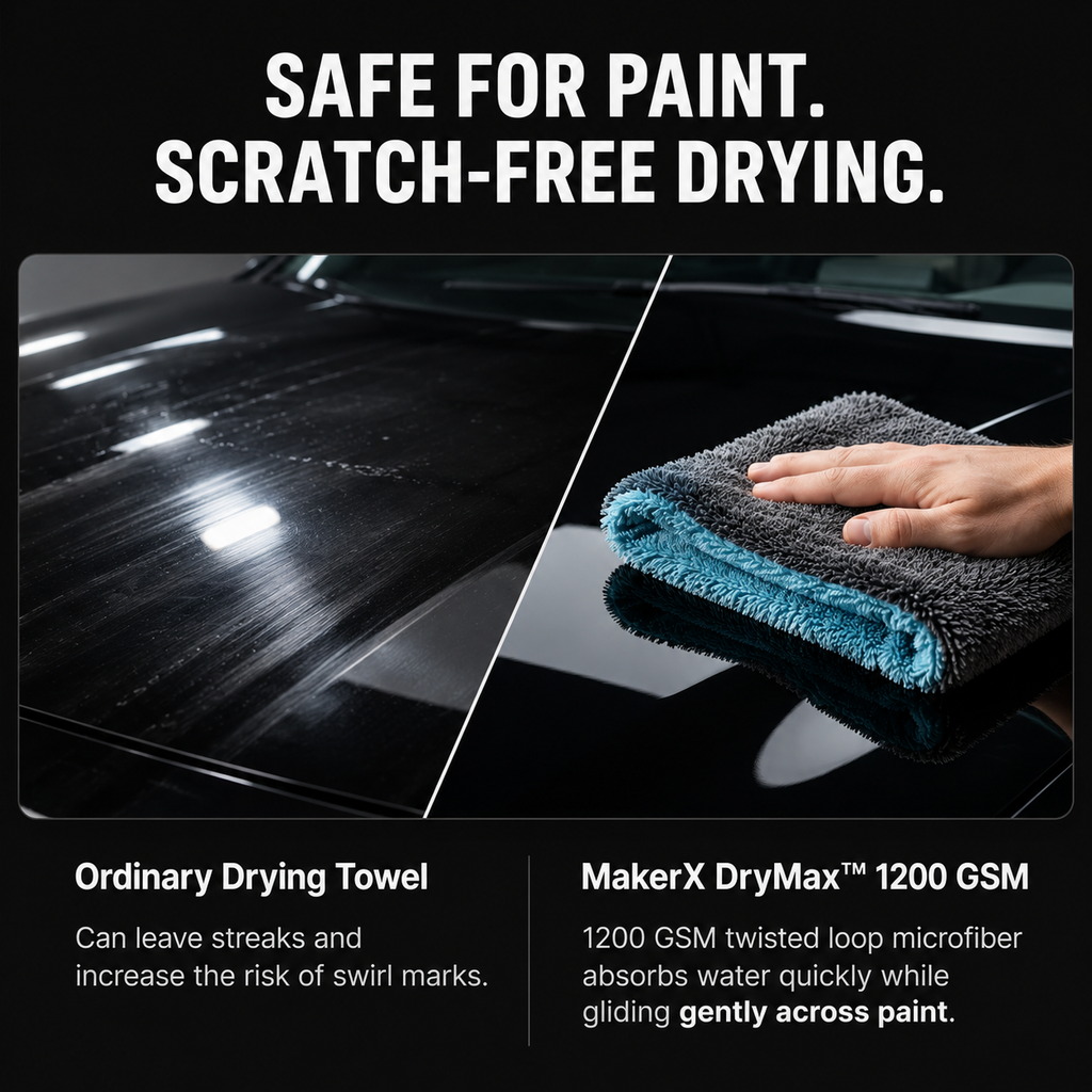 MakerX™ DryMax – 1200 GSM Microfiber Towels for Cars | 40 x 60 cm