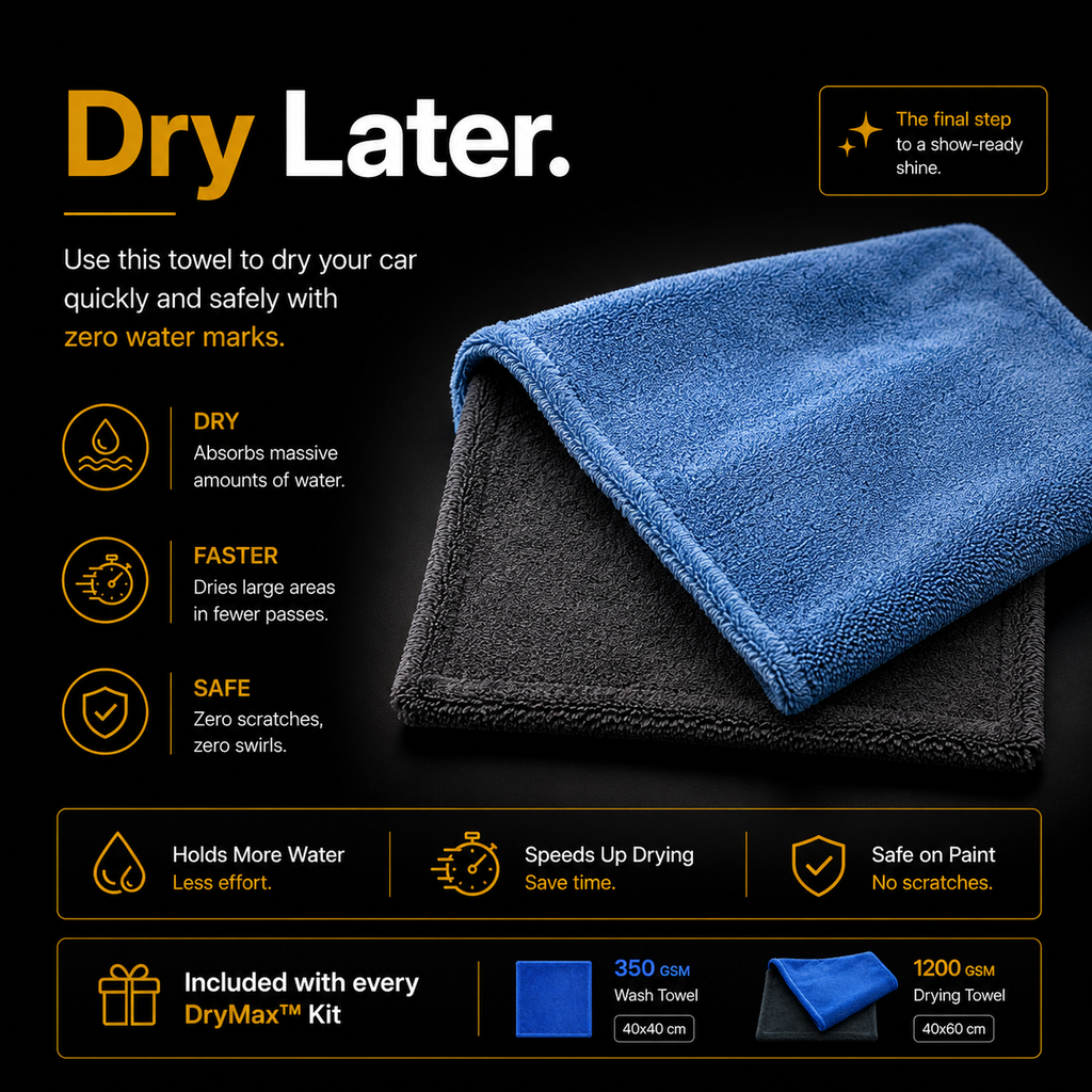 MakerX™ DryMax – 1200 GSM Microfiber Towels for Cars | 40 x 60 cm
