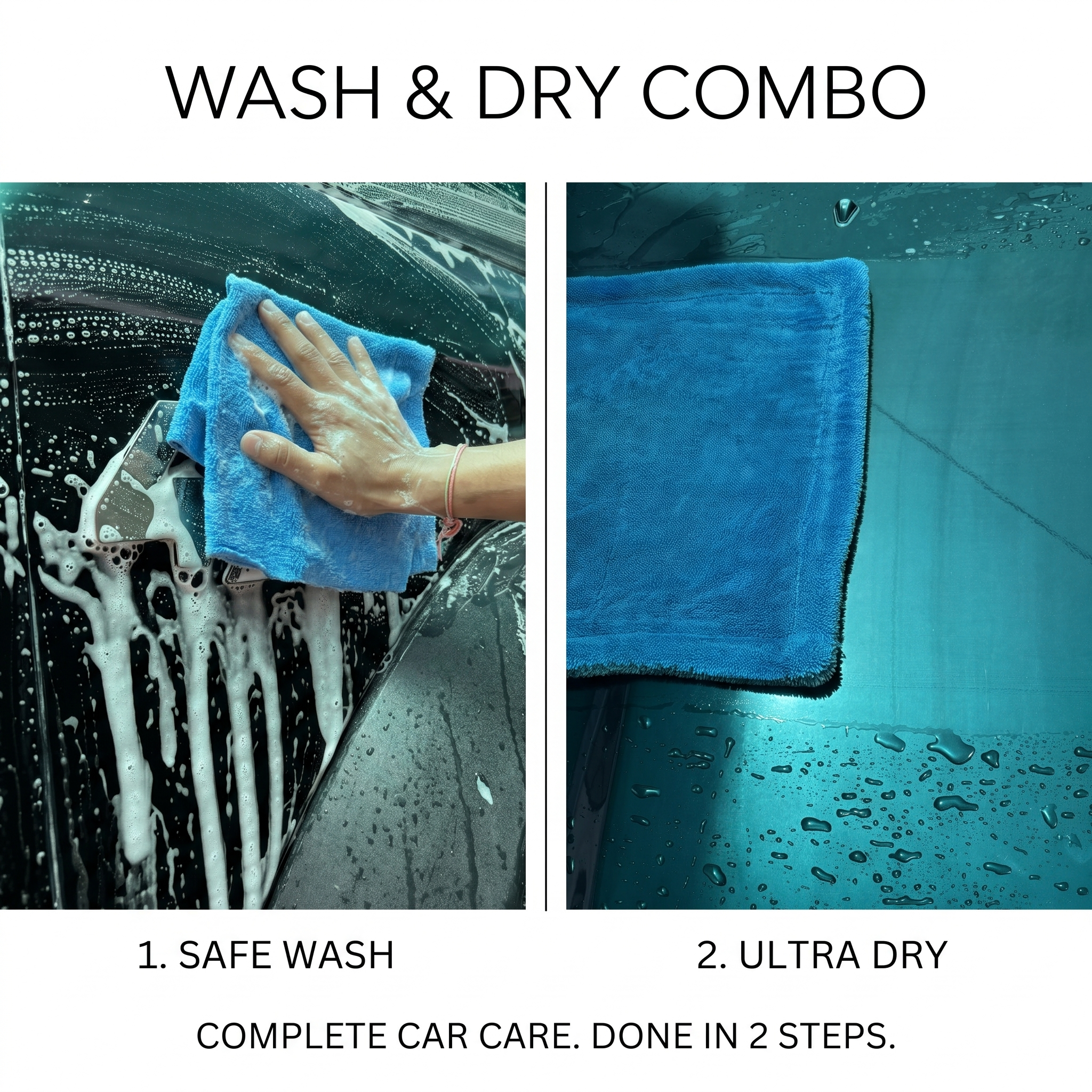 MakerX™ DryMax — 1200 GSM Microfiber Towels for Cars | Complete Wash + Dry System