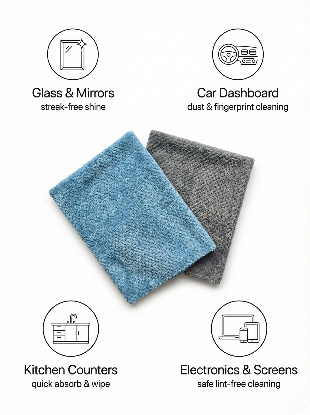 MakerX™  WaffleWeave 400 GSM Microfiber Towels (Pack of 2) – 40×40 cm