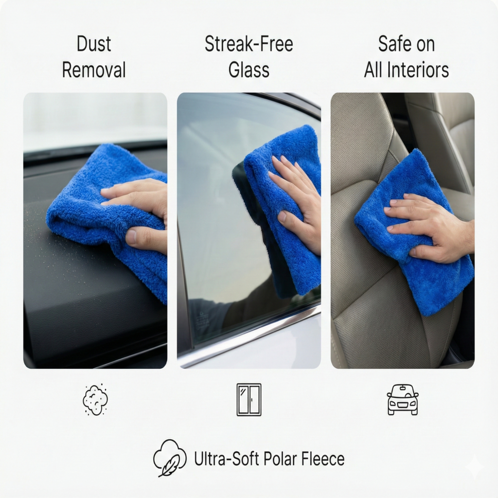 MakerX™ PolarFleece 550 GSM Microfiber Towels – 40×40 cm (Pack of 2)