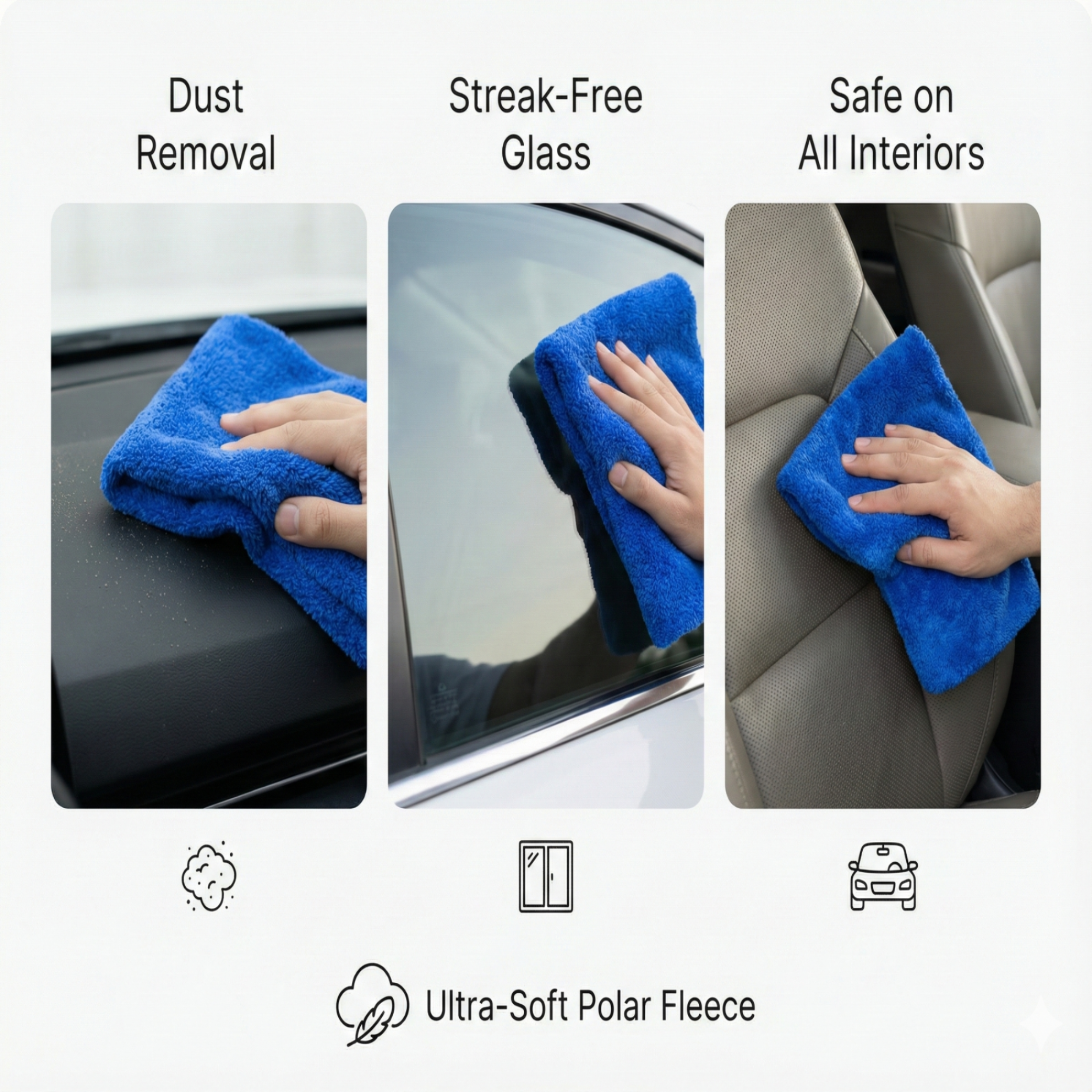 MakerX™ PolarFleece 550 GSM Microfiber Towels – 40×40 cm (Pack of 2)