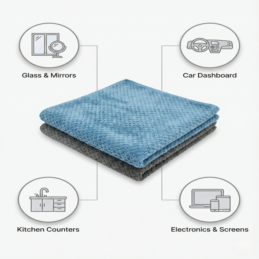 MakerX™  WaffleWeave 400 GSM Microfiber Towels (Pack of 2) – 40×40 cm