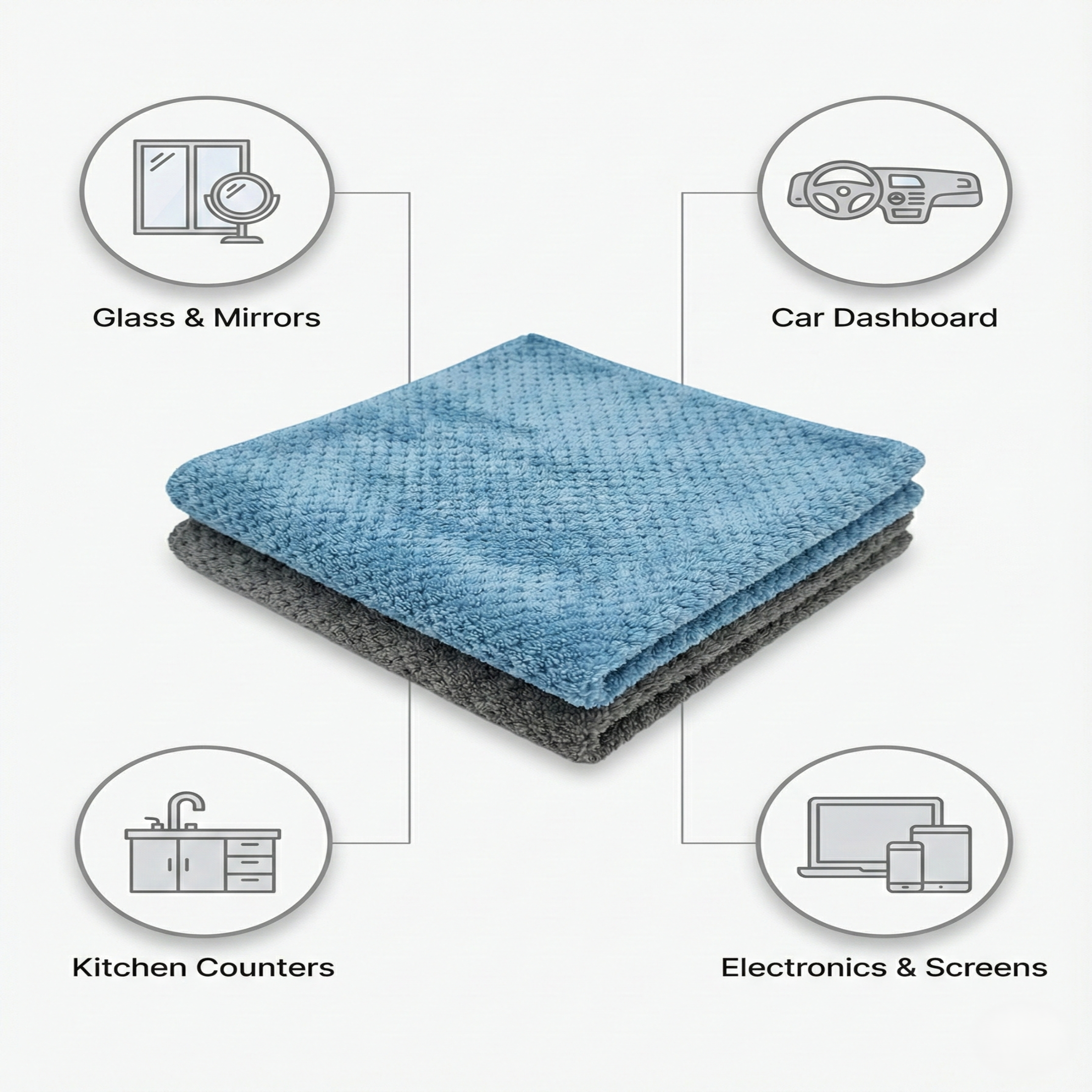 MakerX™  WaffleWeave 400 GSM Microfiber Towels (Pack of 2) – 40×40 cm